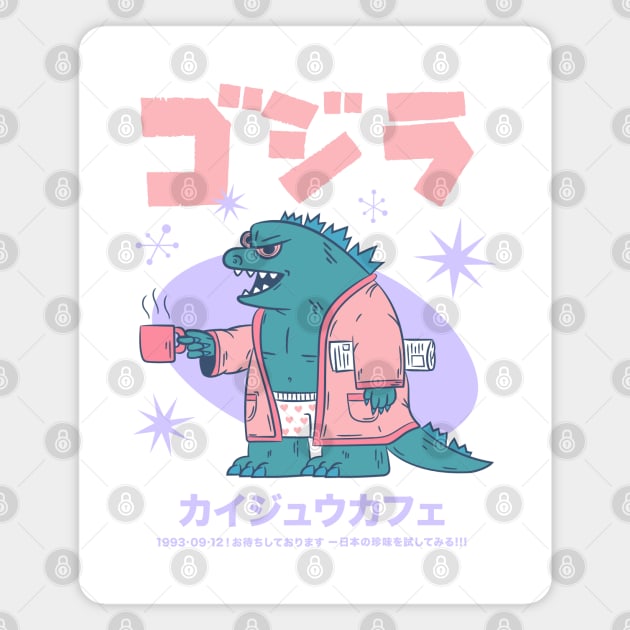 Godzilla Kaiju Cafe Magnet by guidogokraw